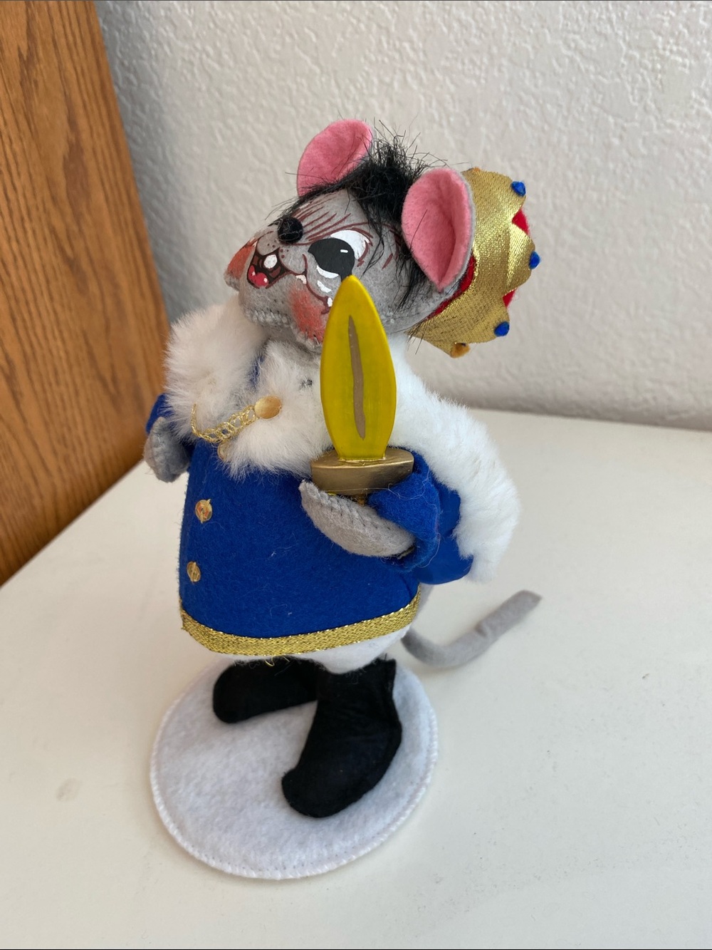 Annalee 2014 Nutcracker Mouse King Doll Plush Blue Coat Gold Crown Collectible
